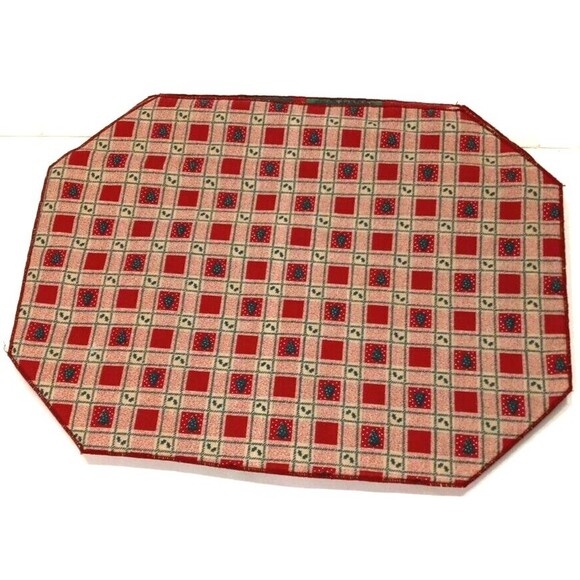 Holiday Placemats Set Of 4 Reversible Gingerbread Men Snowmen Father Christmas - Picture 7 of 8